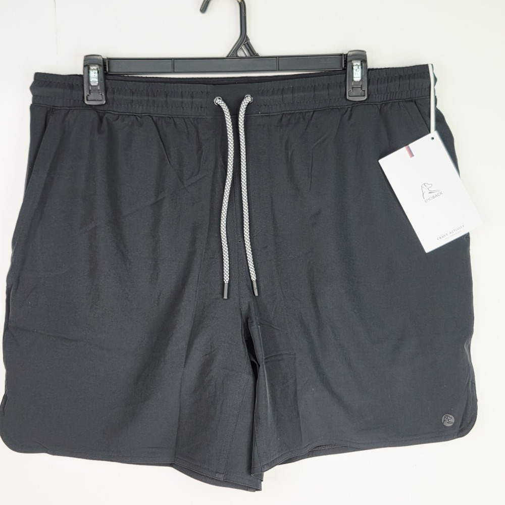 Rhoback Grit Gym Shorts Men's XXL Black The Spikes Lined Athletic Training NWT